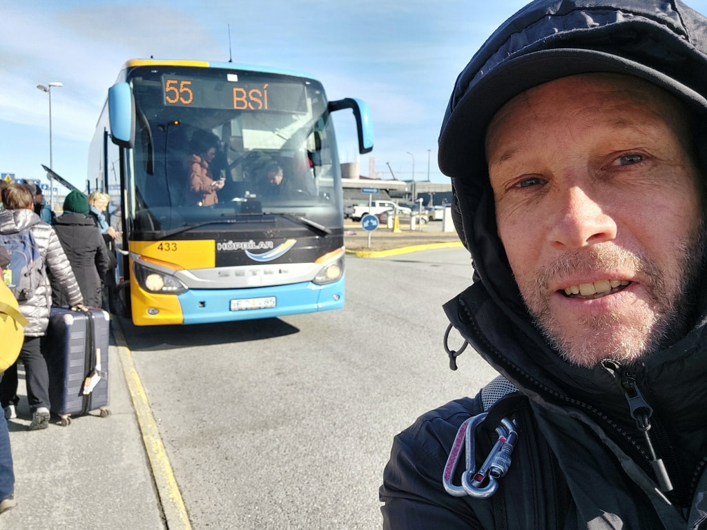 Staeto Bus 55 from Reykjavik Airport to BSI bus Terminal