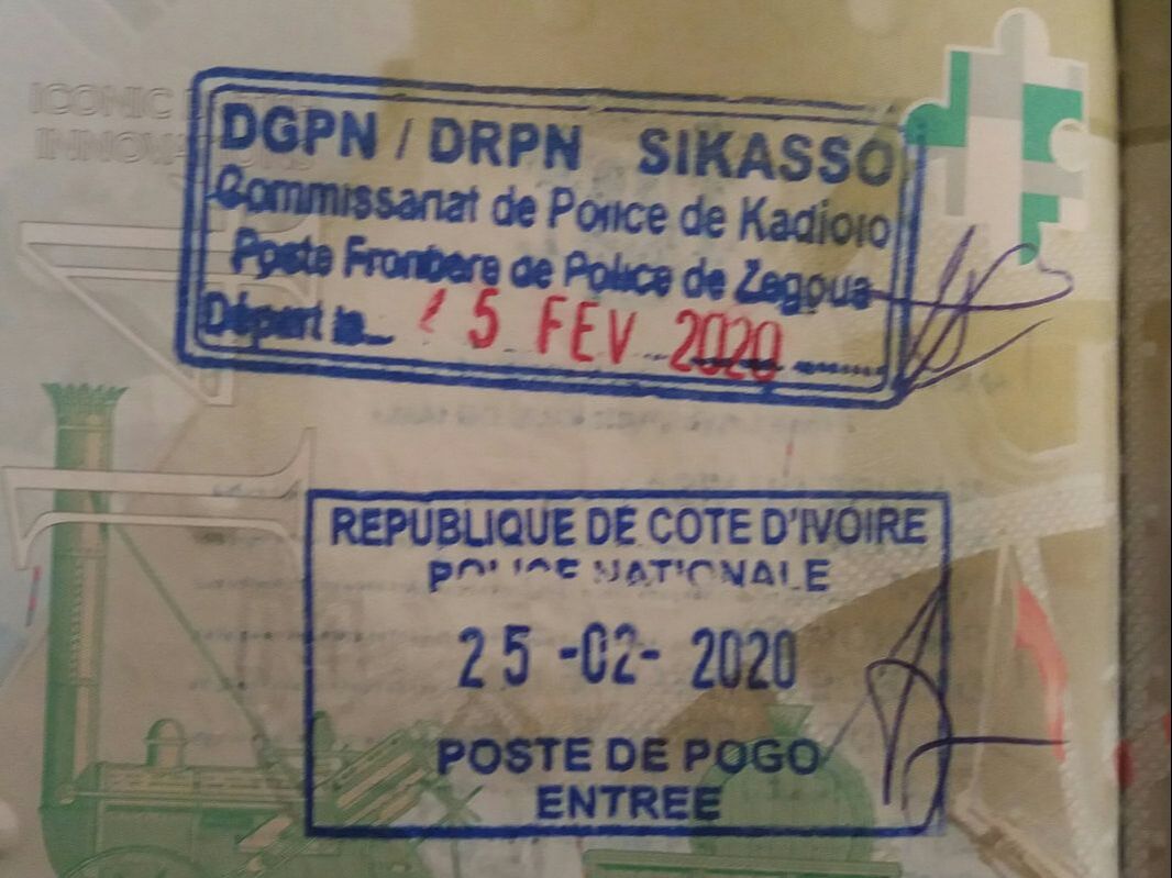 Ivory Coast entry stamp