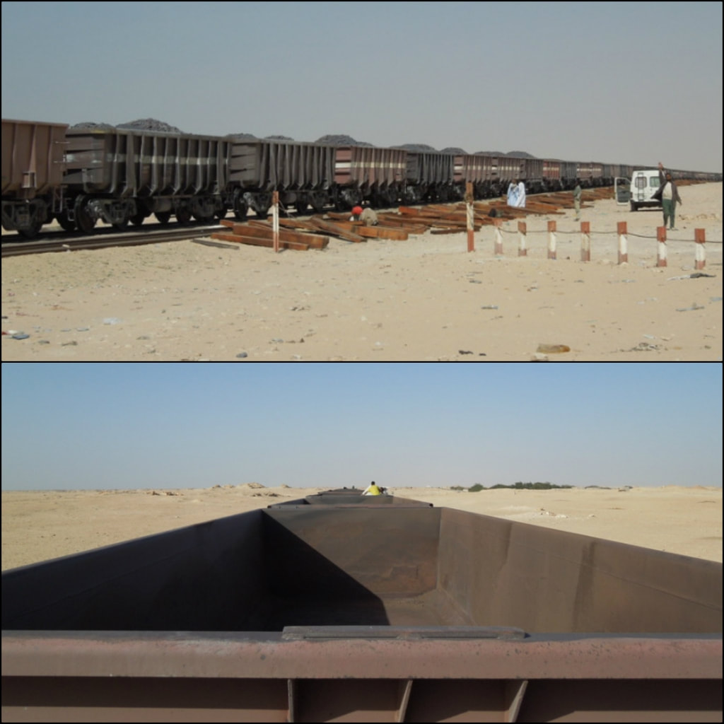 NomadicBackpacker in Mauritania on the iron ore train