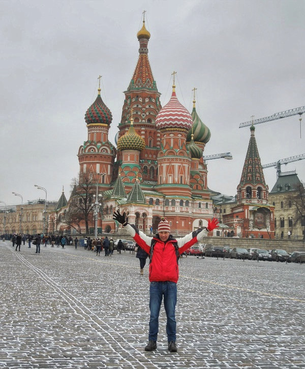 Nomadic Backpacker at the Red Square in Moscow, Russia